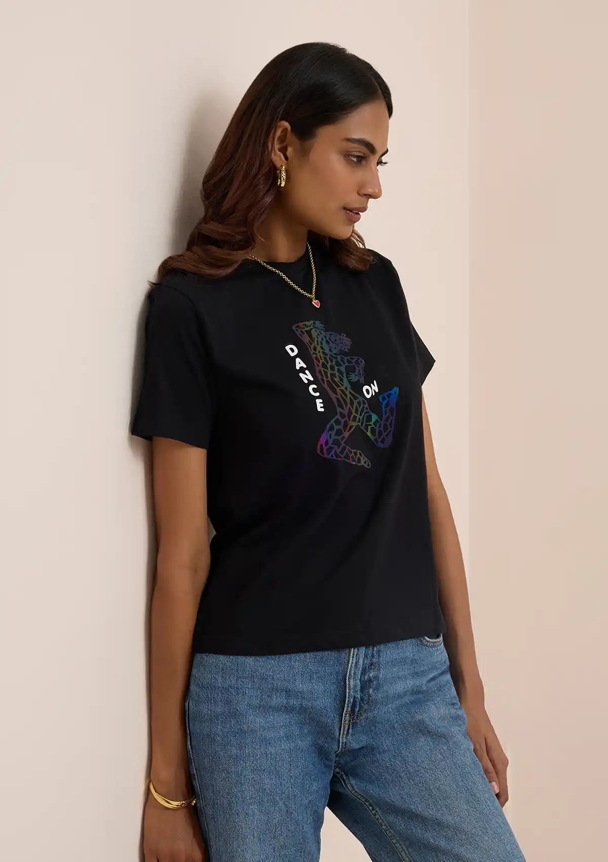 Premium B&W Holographic Print T-Shirt - Image 5