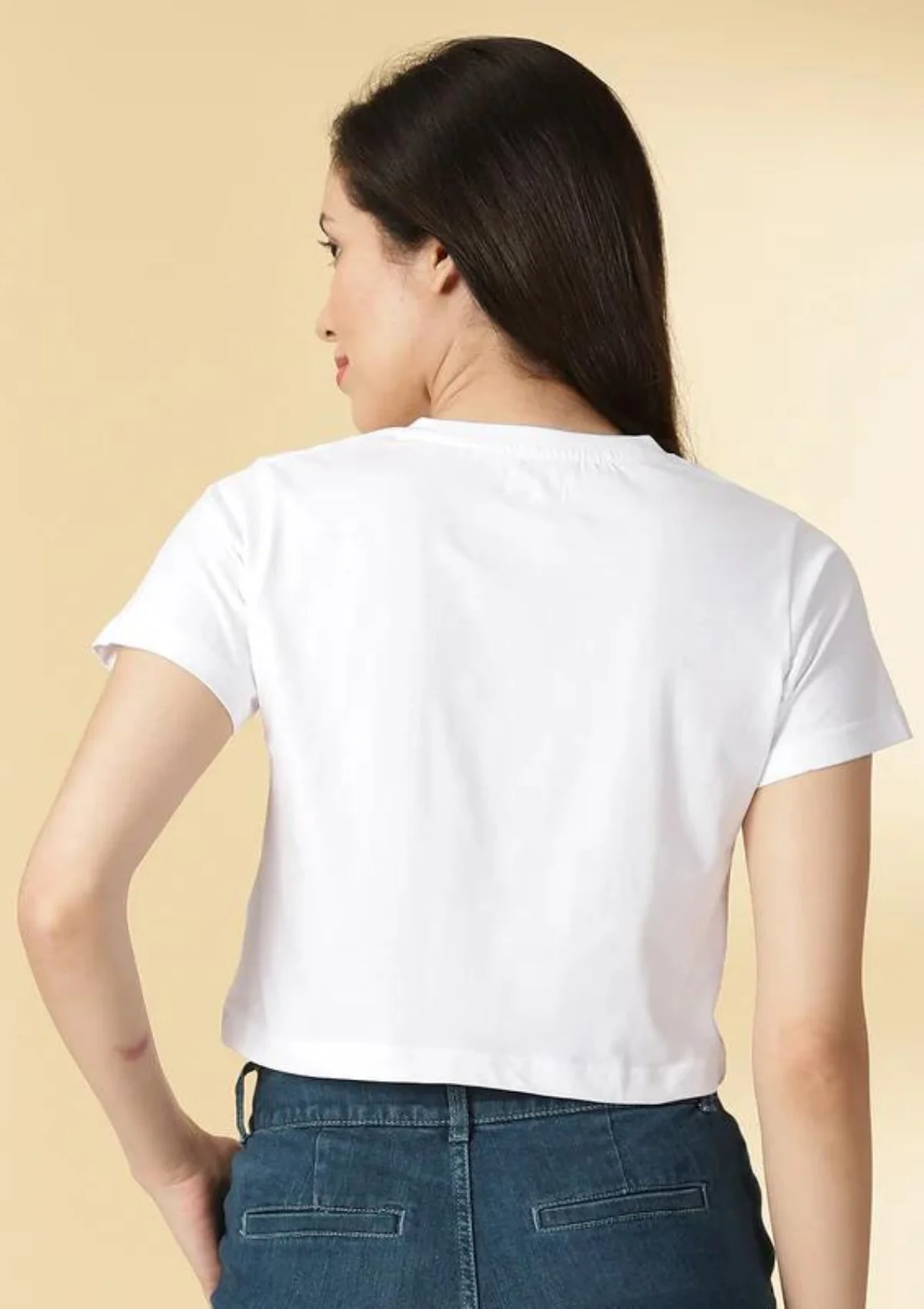 Happy Hour White V Neck Crop Top - Image 3