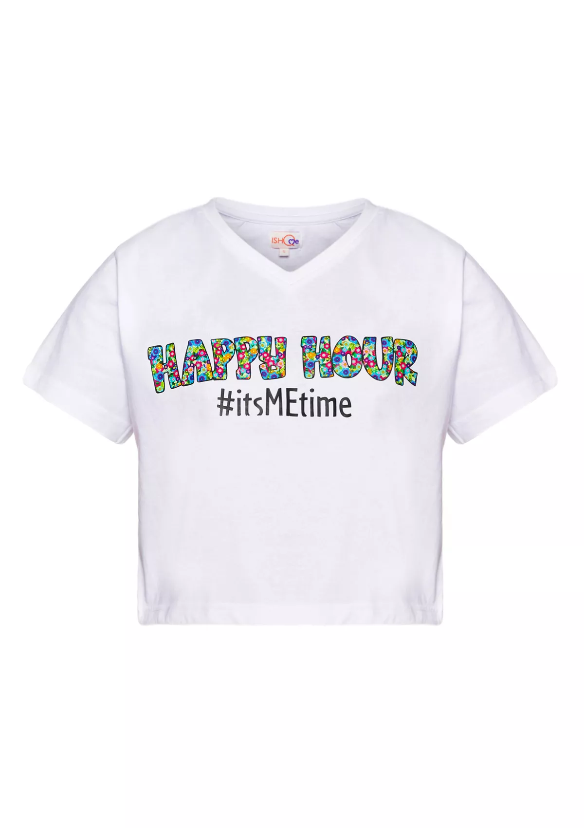 Happy Hour White V Neck Crop Top - Image 4