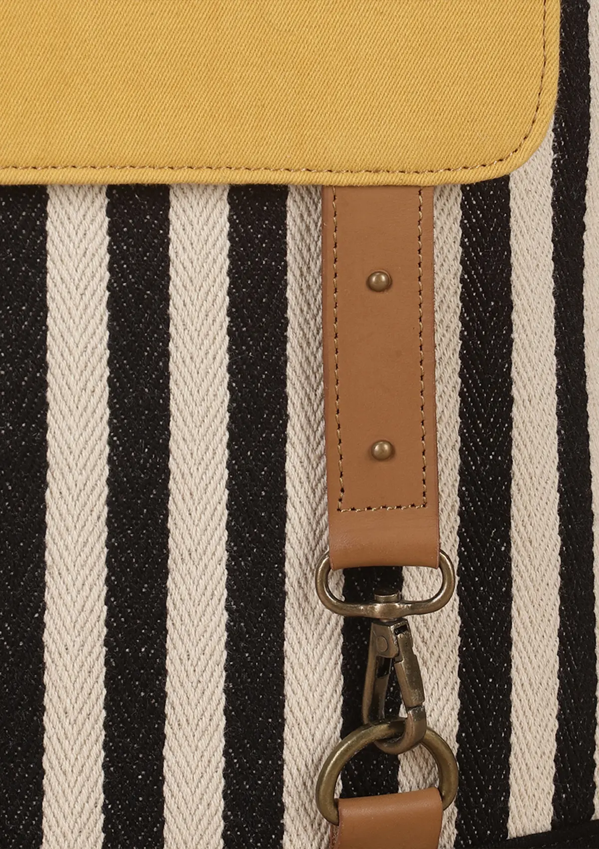 Canvas and Leather Laptop Backpack - Image 3