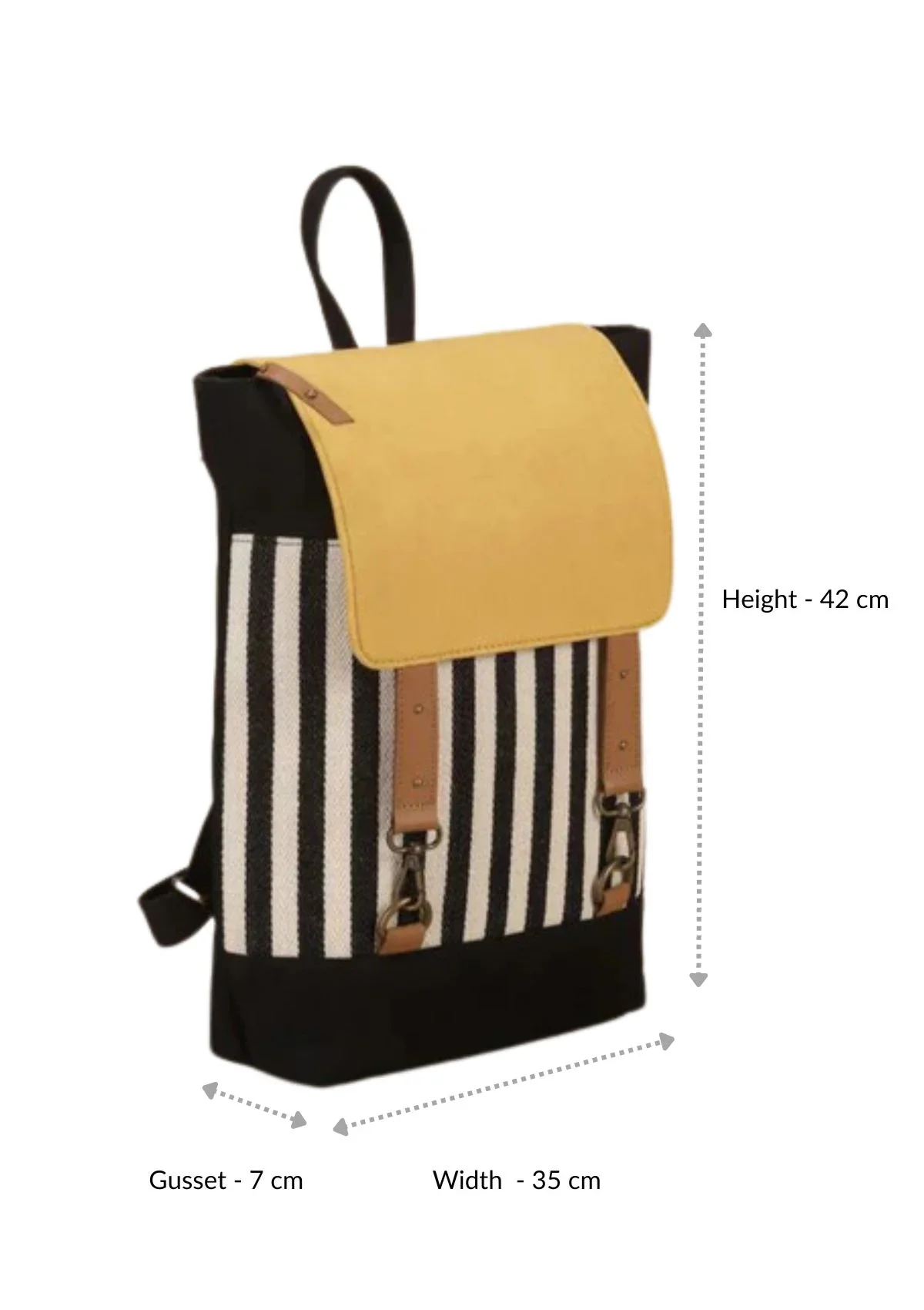 Canvas and Leather Laptop Backpack - Image 4