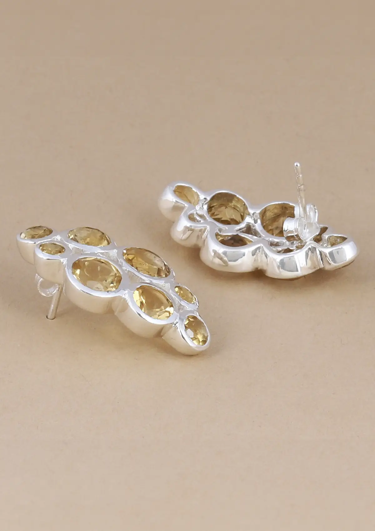 Citrine Silver Stud Earring - Image 3