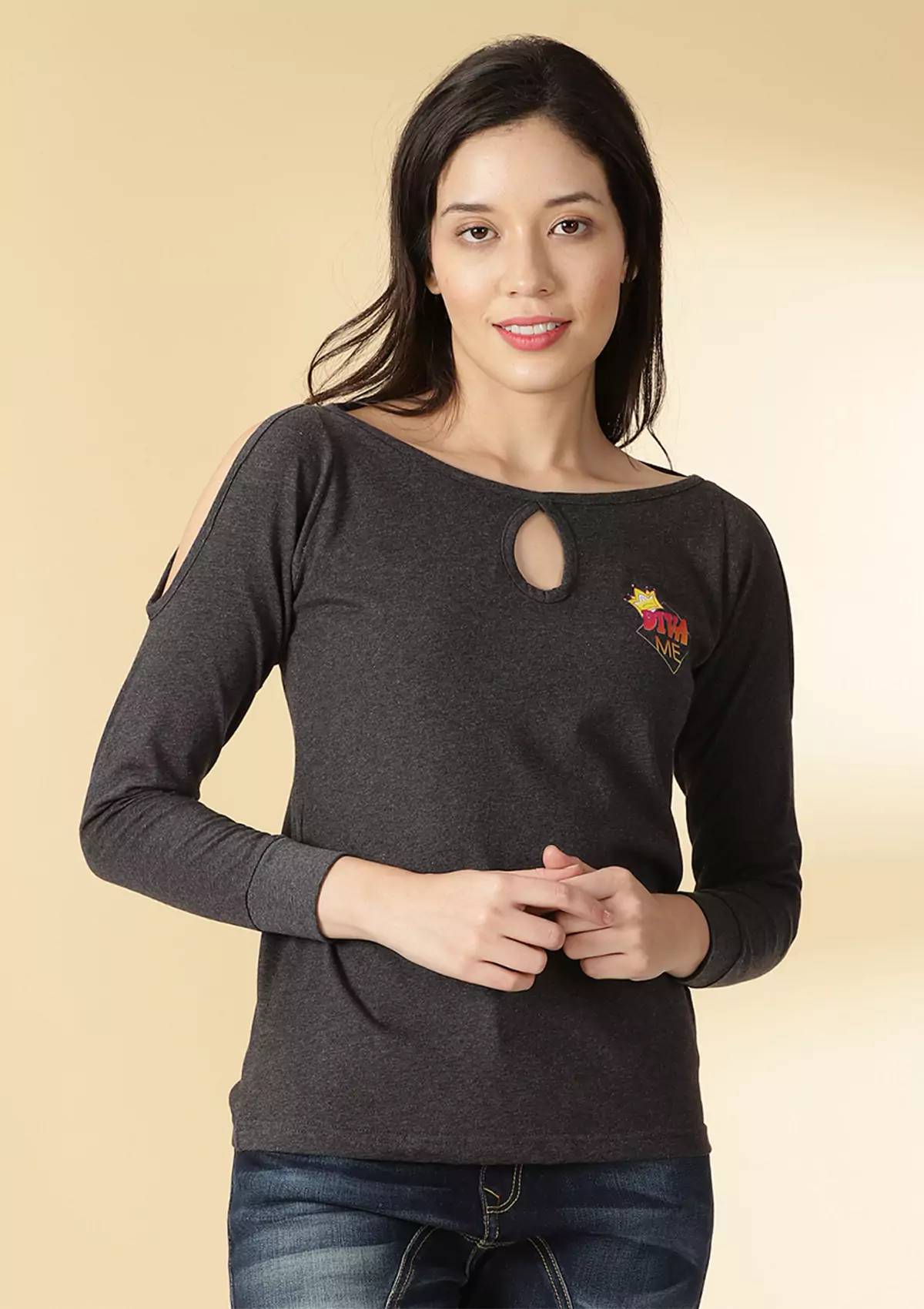 Cold Shoulder Printed T-Shirt - Image 5