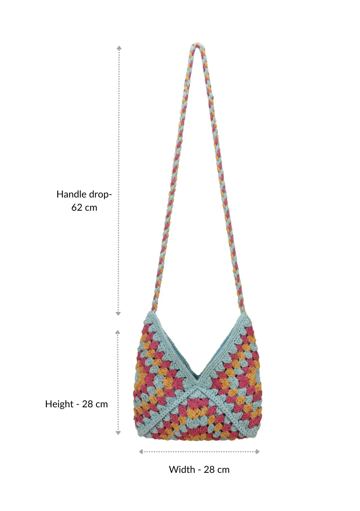 Crossbody Blue Crochet Bag - Image 3