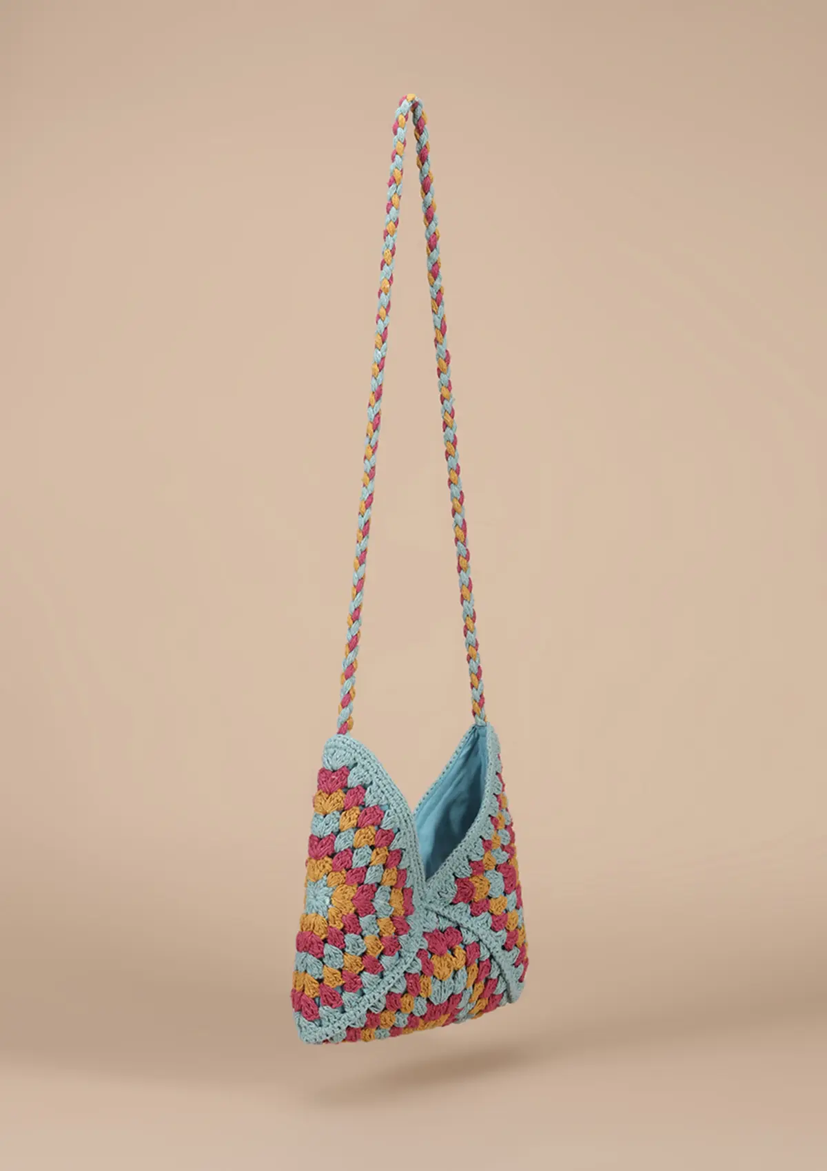 Crossbody Blue Crochet Bag - Image 4