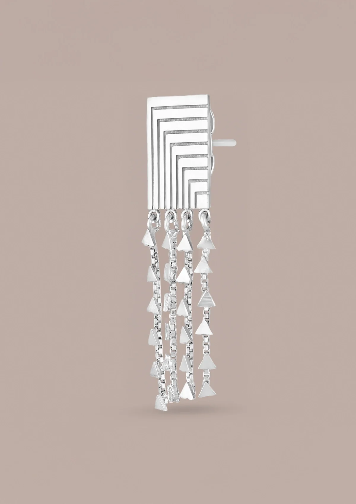 Etched Silver Charm Dangler Earring - Image 3