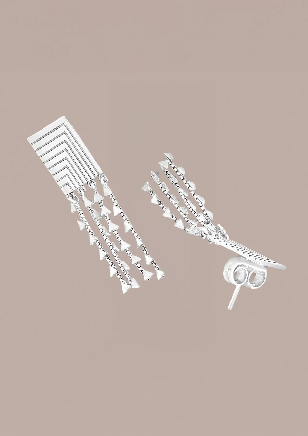 Etched Silver Charm Dangler Earring - Image 4