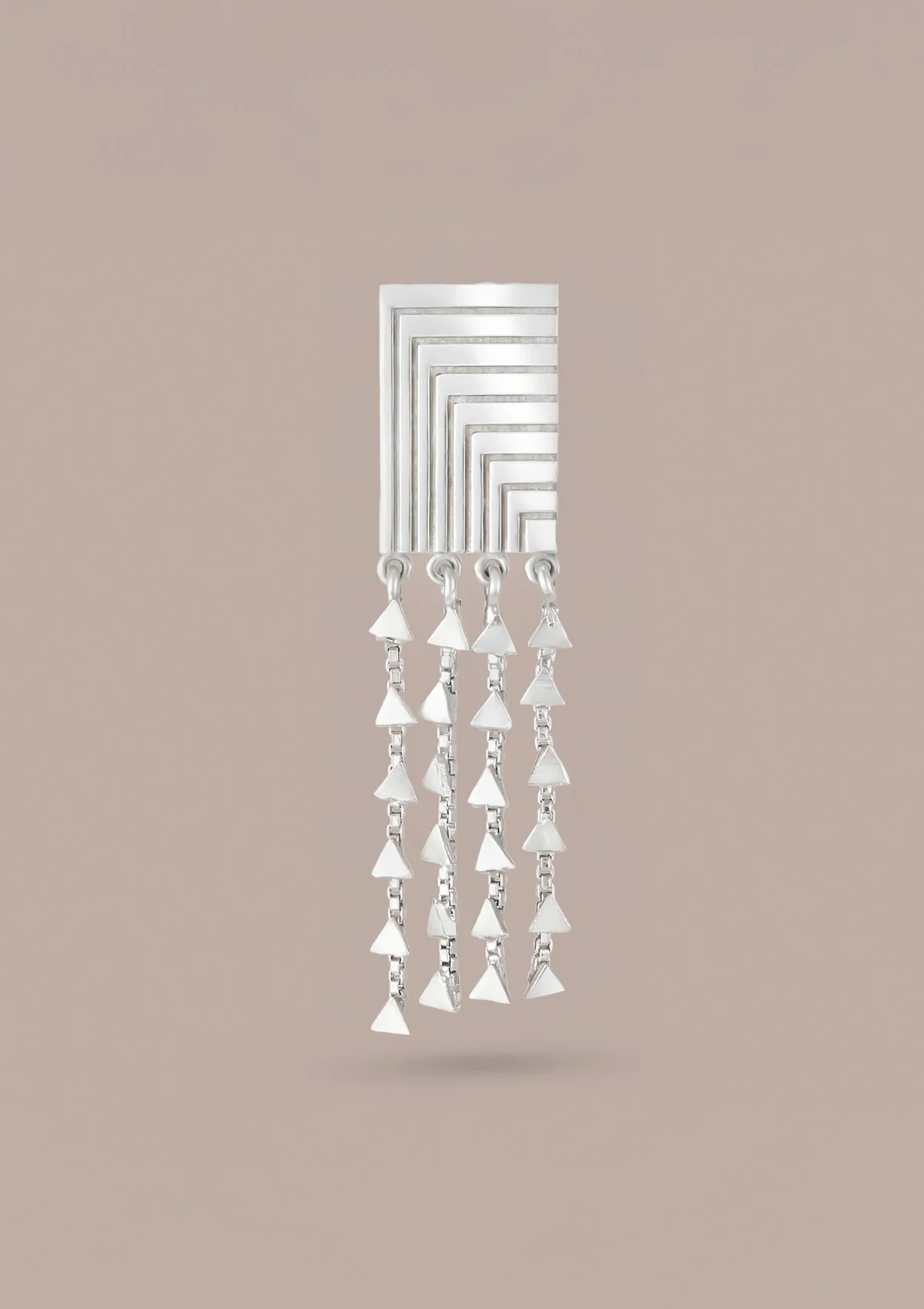 Etched Silver Charm Dangler Earring - Image 5