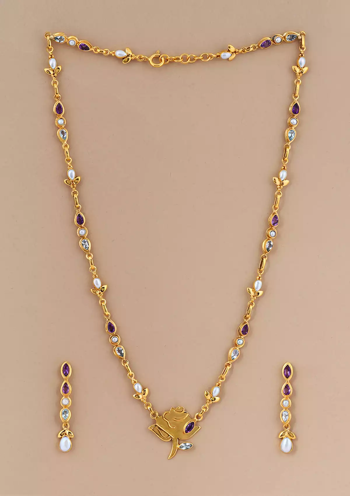 Gold Plated Silver Drop Earrings - Image 3