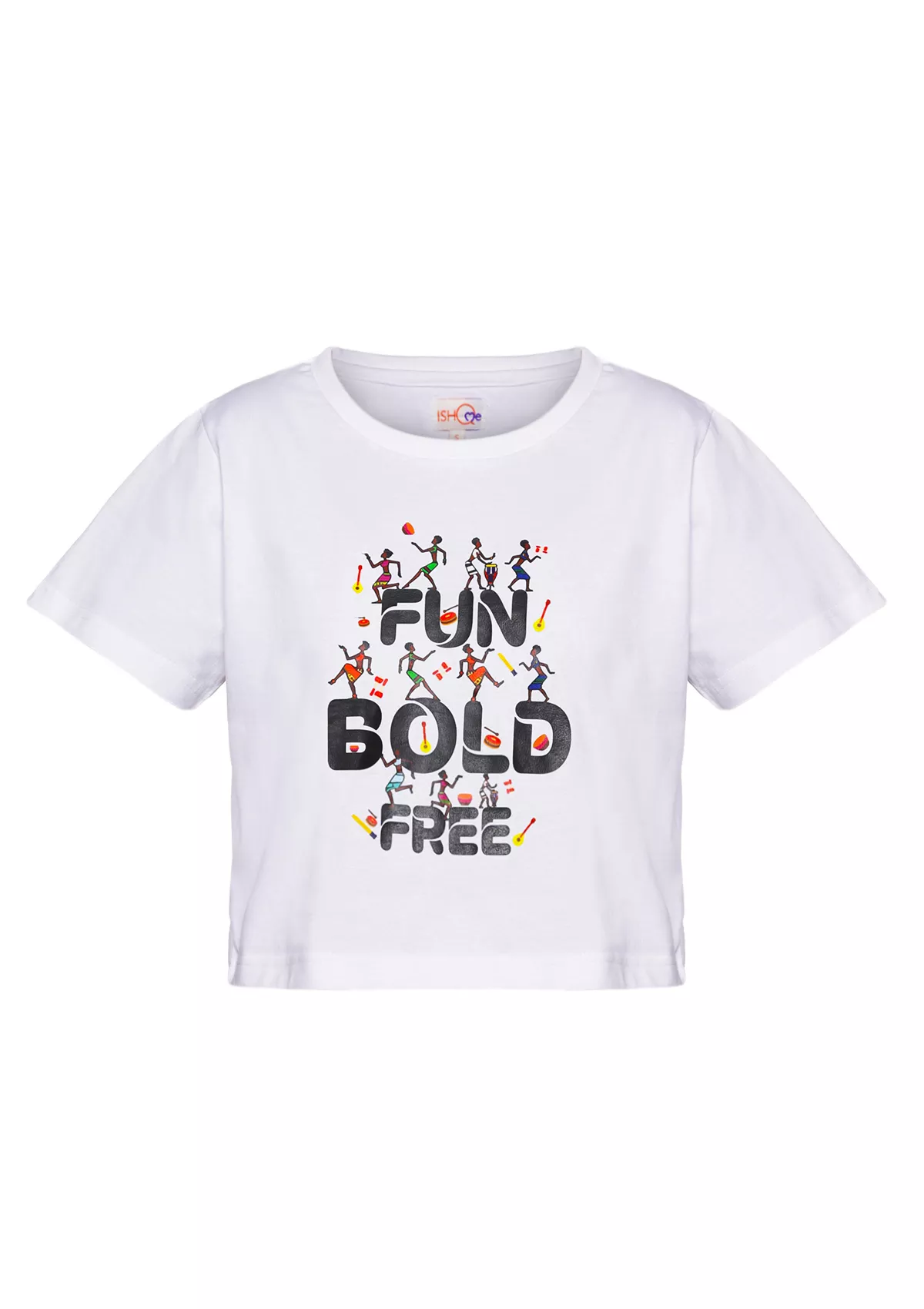 Graphic Print Crop Top White - Image 4