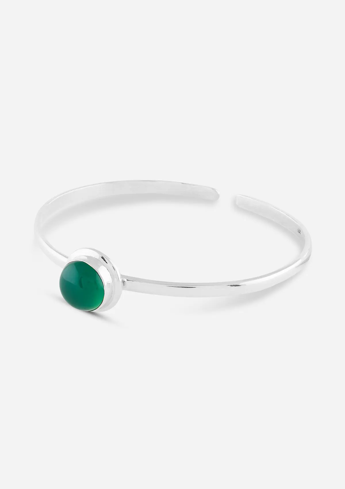 Silver Bracelet With Green Onyx Stone - Image 4