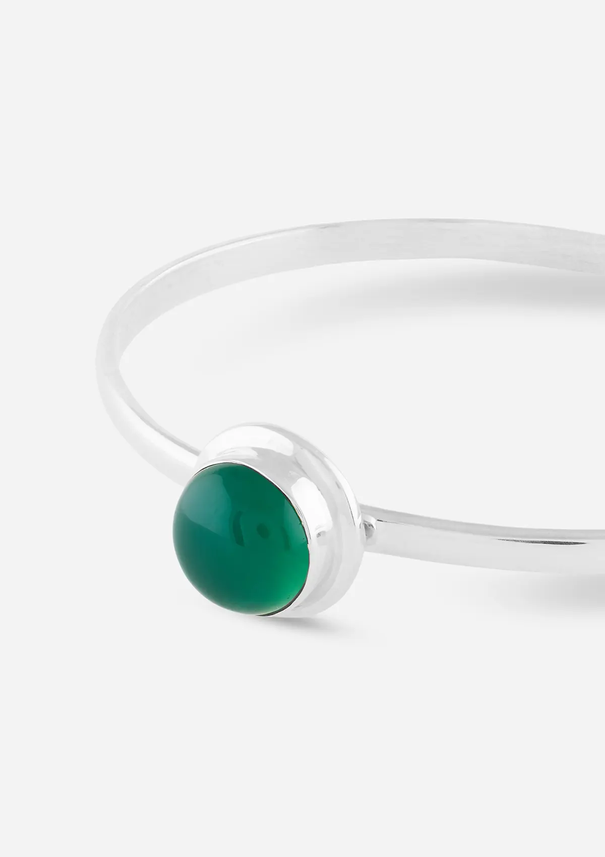 Silver Bracelet With Green Onyx Stone - Image 5