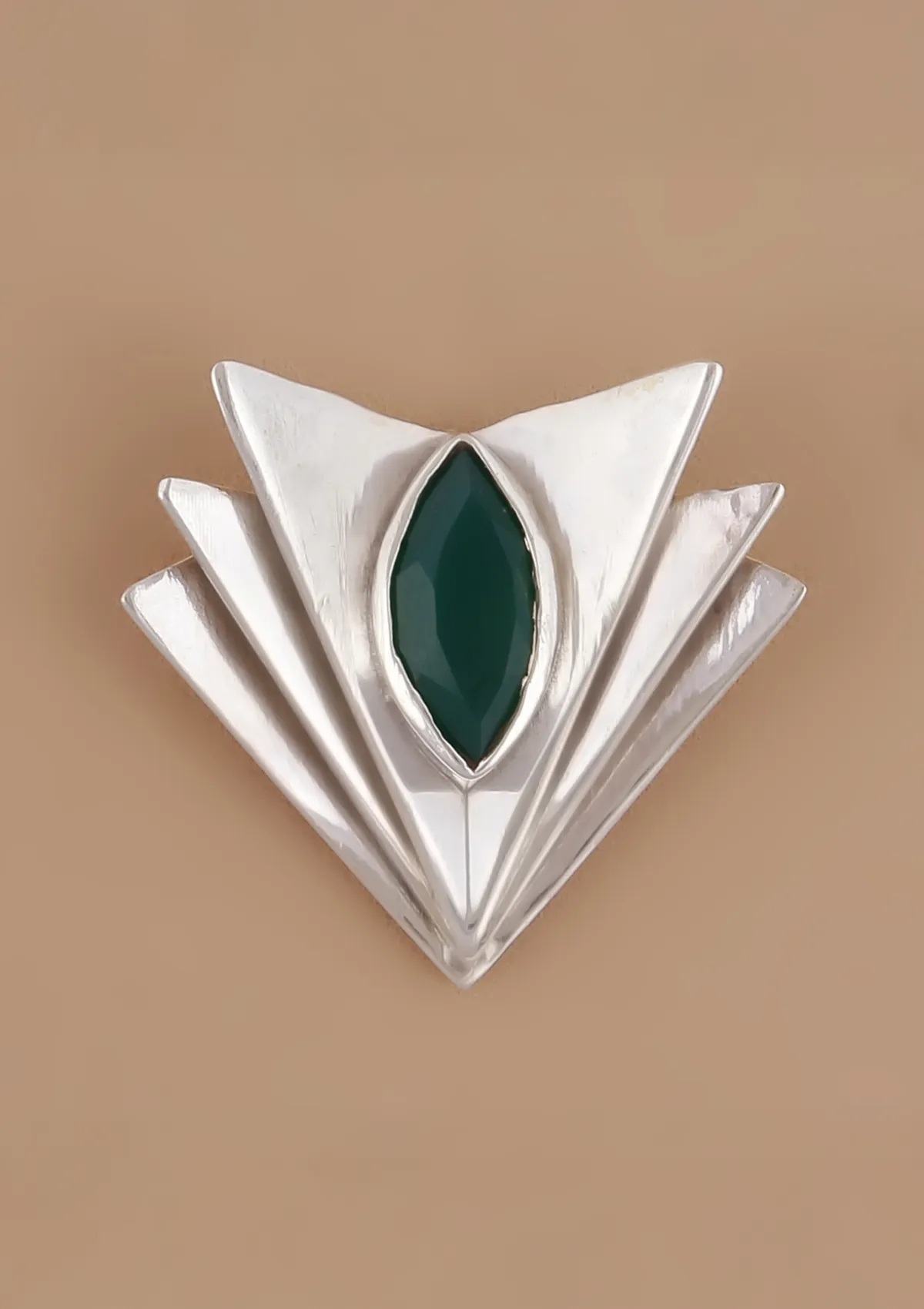 Green Onyx Layered Statement Stud - Image 3