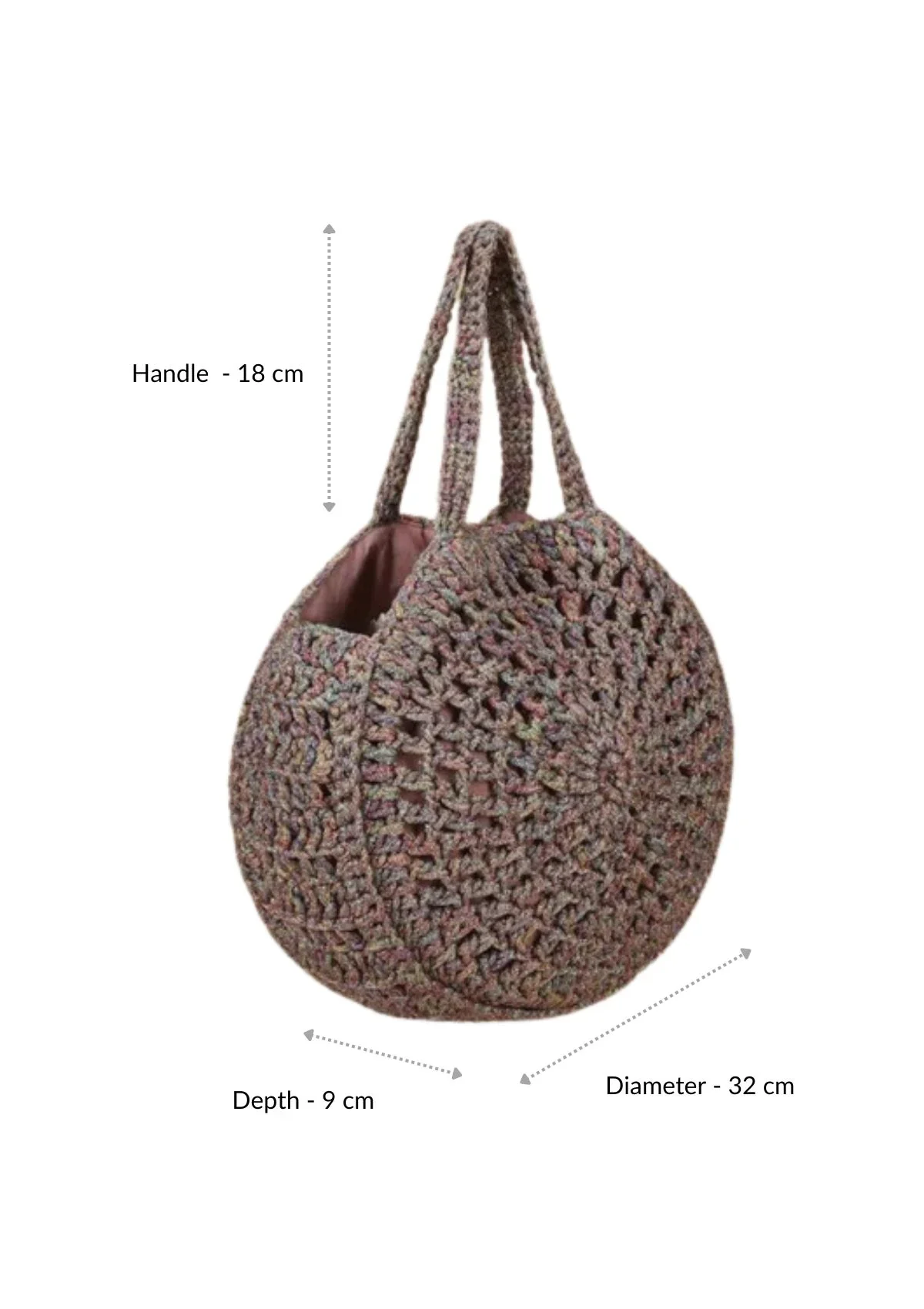 Multicolour Crochet Handheld Bag - Image 3