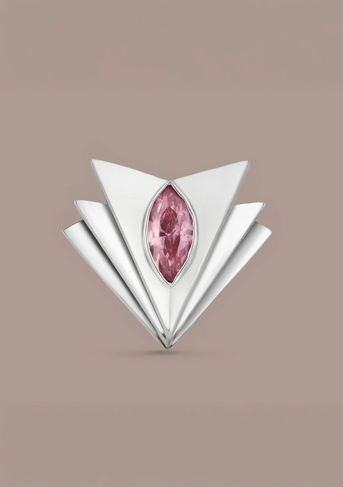 Layered Pink Cubic Zirconia Stud - Image 3