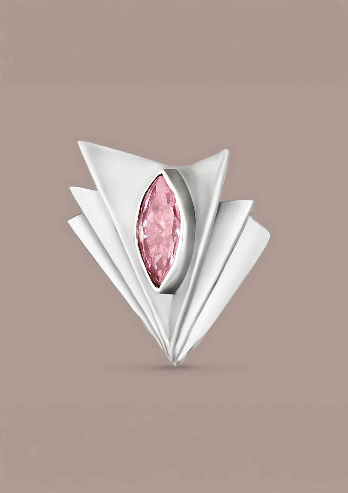 Layered Pink Cubic Zirconia Stud - Image 4