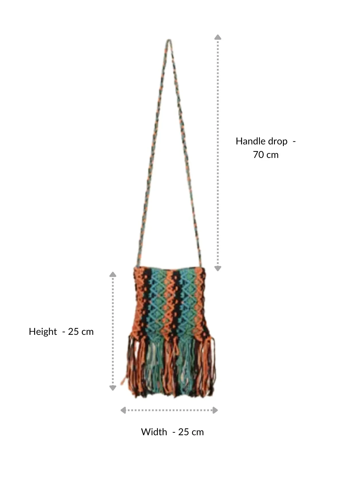 Macrame Crossbody Bag with Tassels - Image 3