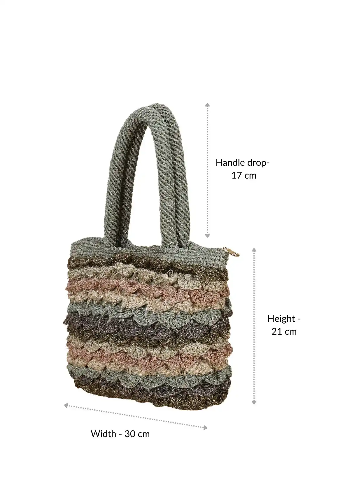 Sequined Crochet Mini Handheld Bag - Image 3