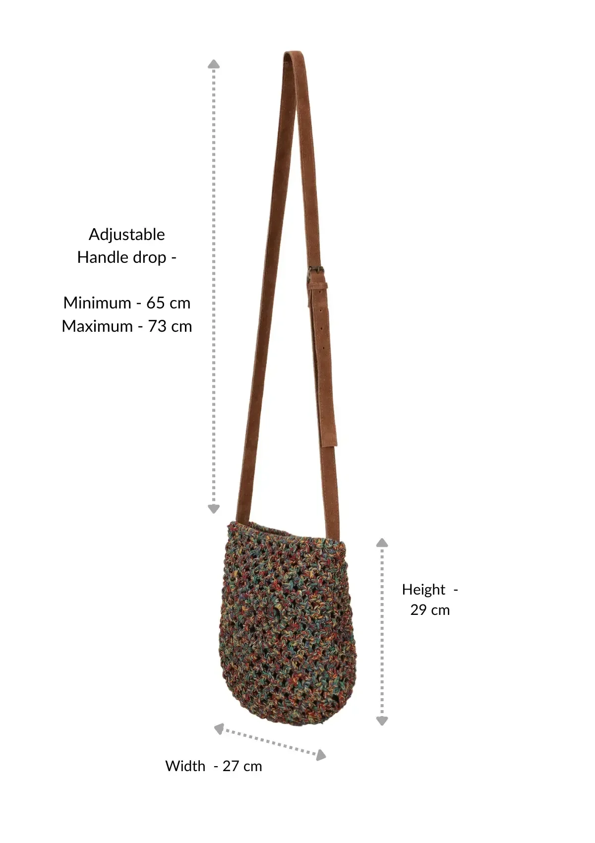 Multi-Coloured Macrame Sling Bag - Image 4