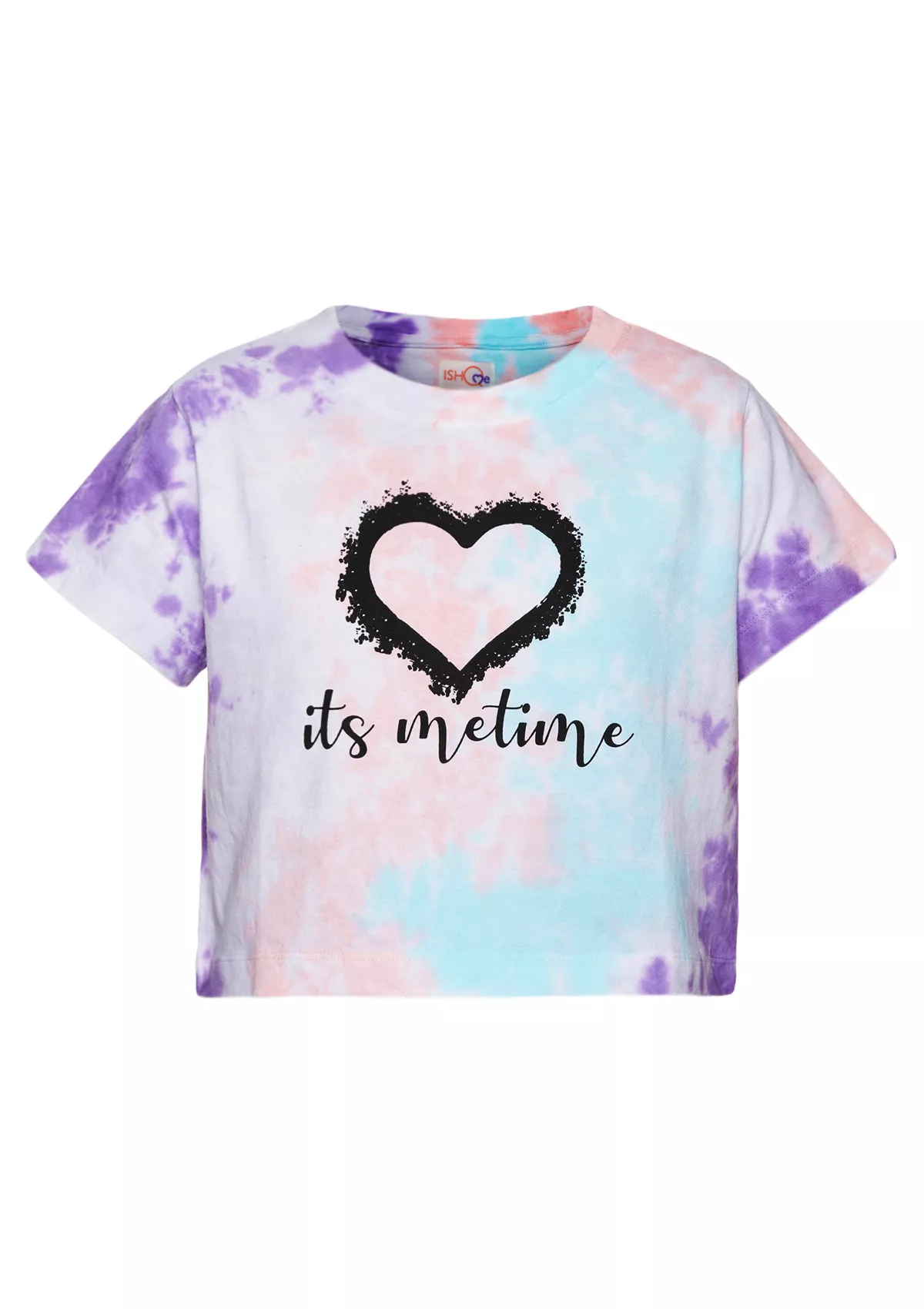 Multi-coloured Tie & Dye Crop Top (Purple) - Image 4