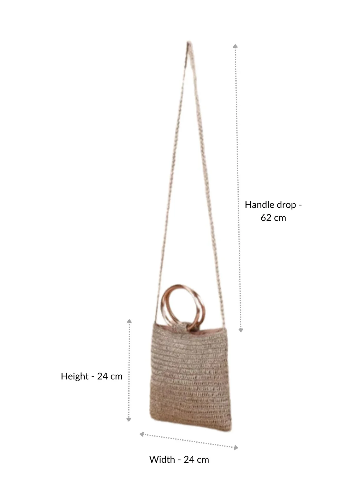 Shimmering Crochet Metalic Party Bag - Image 3