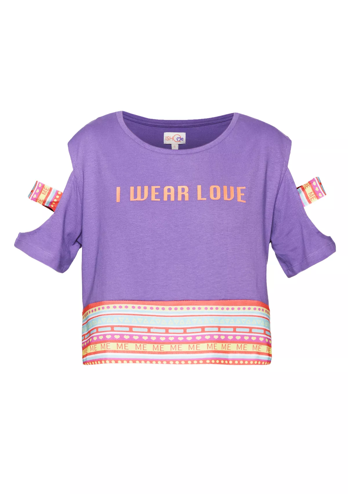 Slashed Sleeve Crop Top (Purple) - Image 4