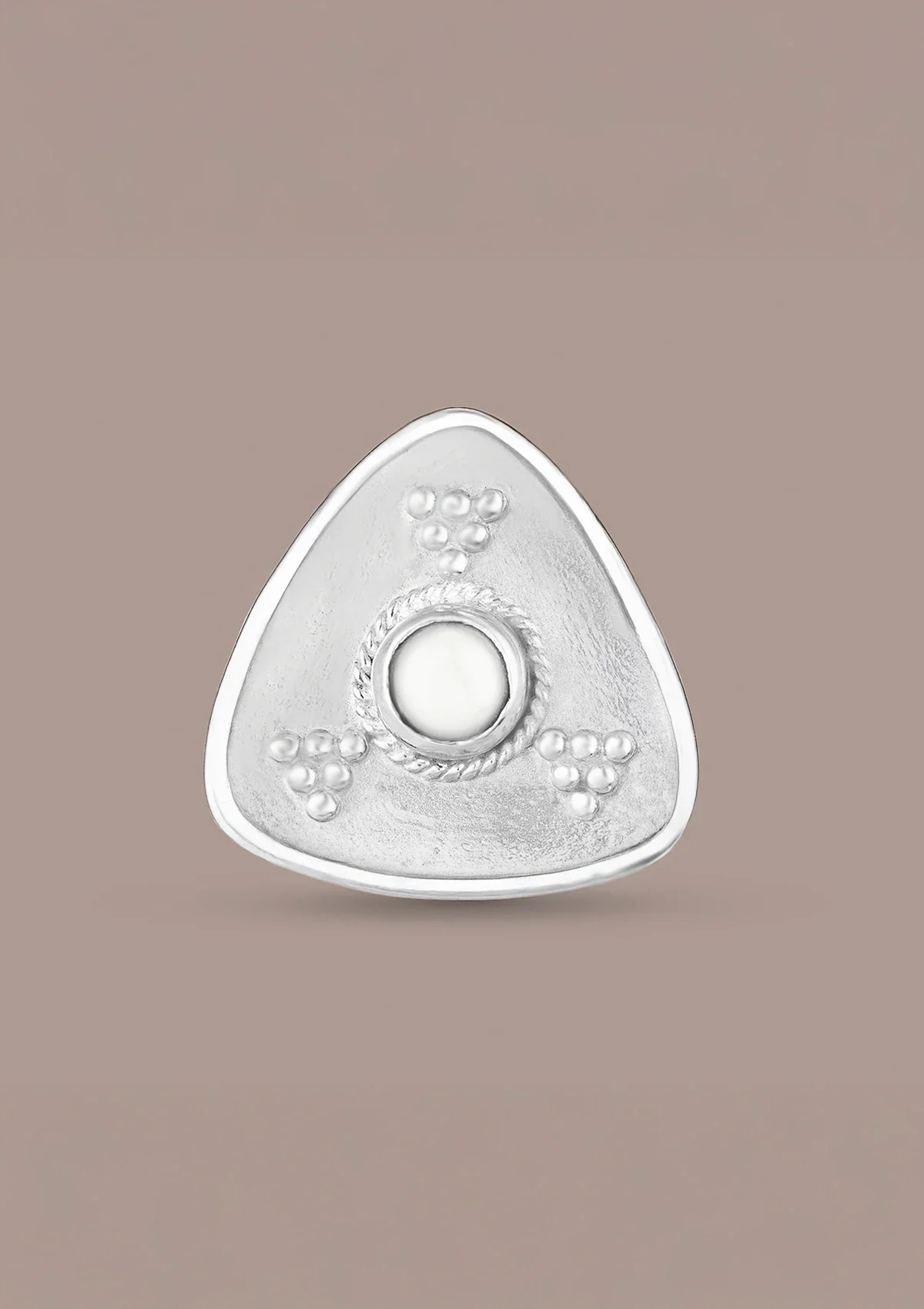 Triangular Pearl Stud Earring - Image 3