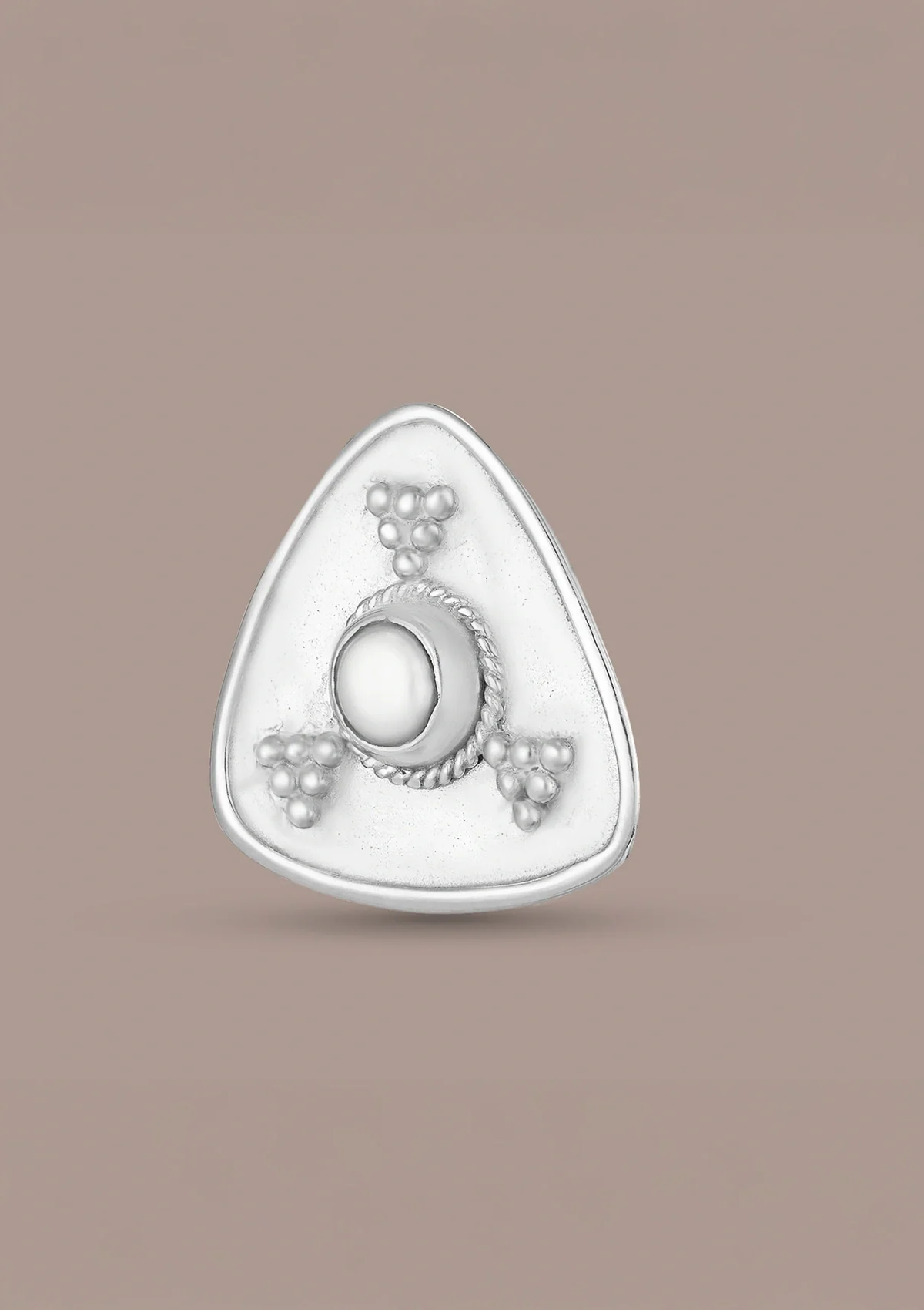 Triangular Pearl Stud Earring - Image 4