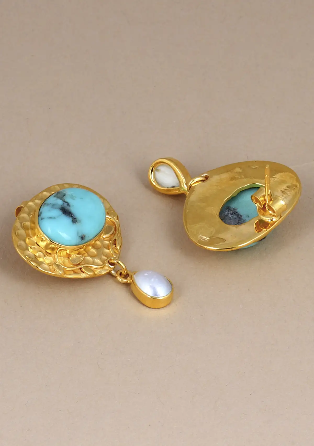 Turquoise Silver Earrings - Image 4