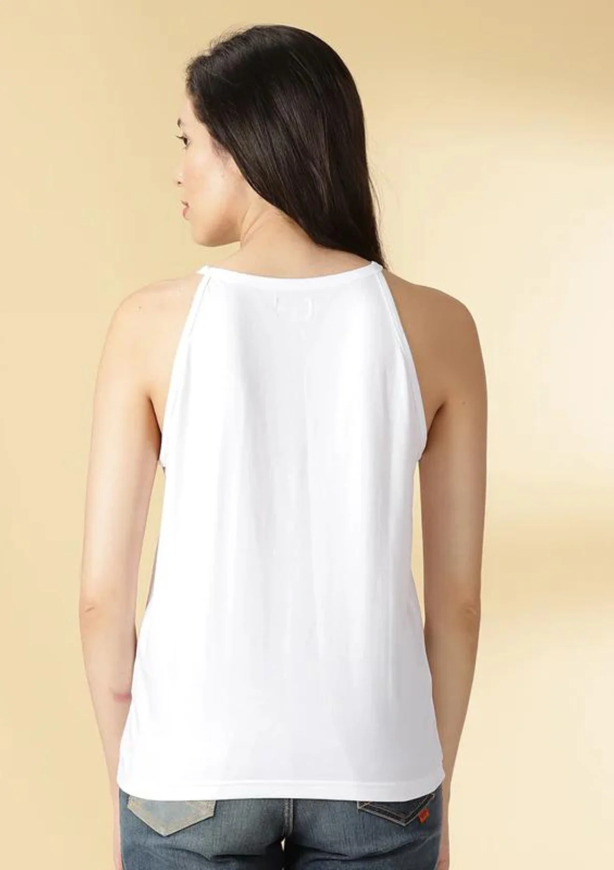 White Sleeveless T-Shirt - Image 3